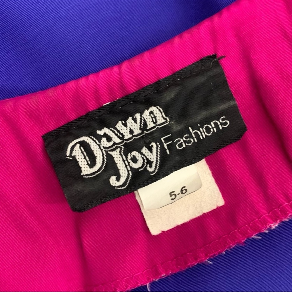 DAWN JOY FASHIONS / Vintage 2 Piece Suit Dress Color Block / Size 5-6 / Retro - Picture 13 of 14